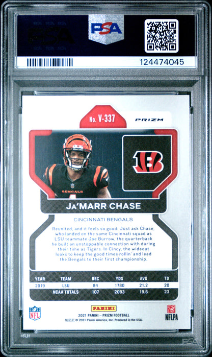 2021 Panini Prizm #V337 Ja'Marr Chase Variation-Silver Prizm PSA 8
