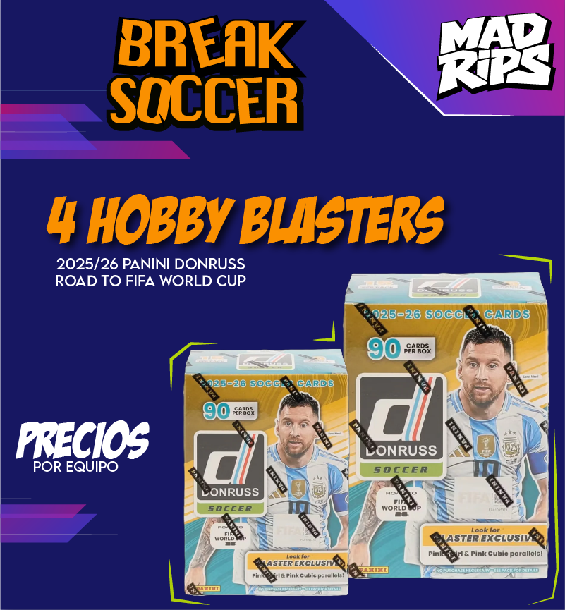 🌍 BREAK | 2025/26 Panini Donruss Road to FIFA World Cup Soccer – 4 Hobby Blasters