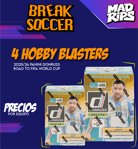 🌍 BREAK | 2025/26 Panini Donruss Road to FIFA World Cup Soccer – 4 Hobby Blasters