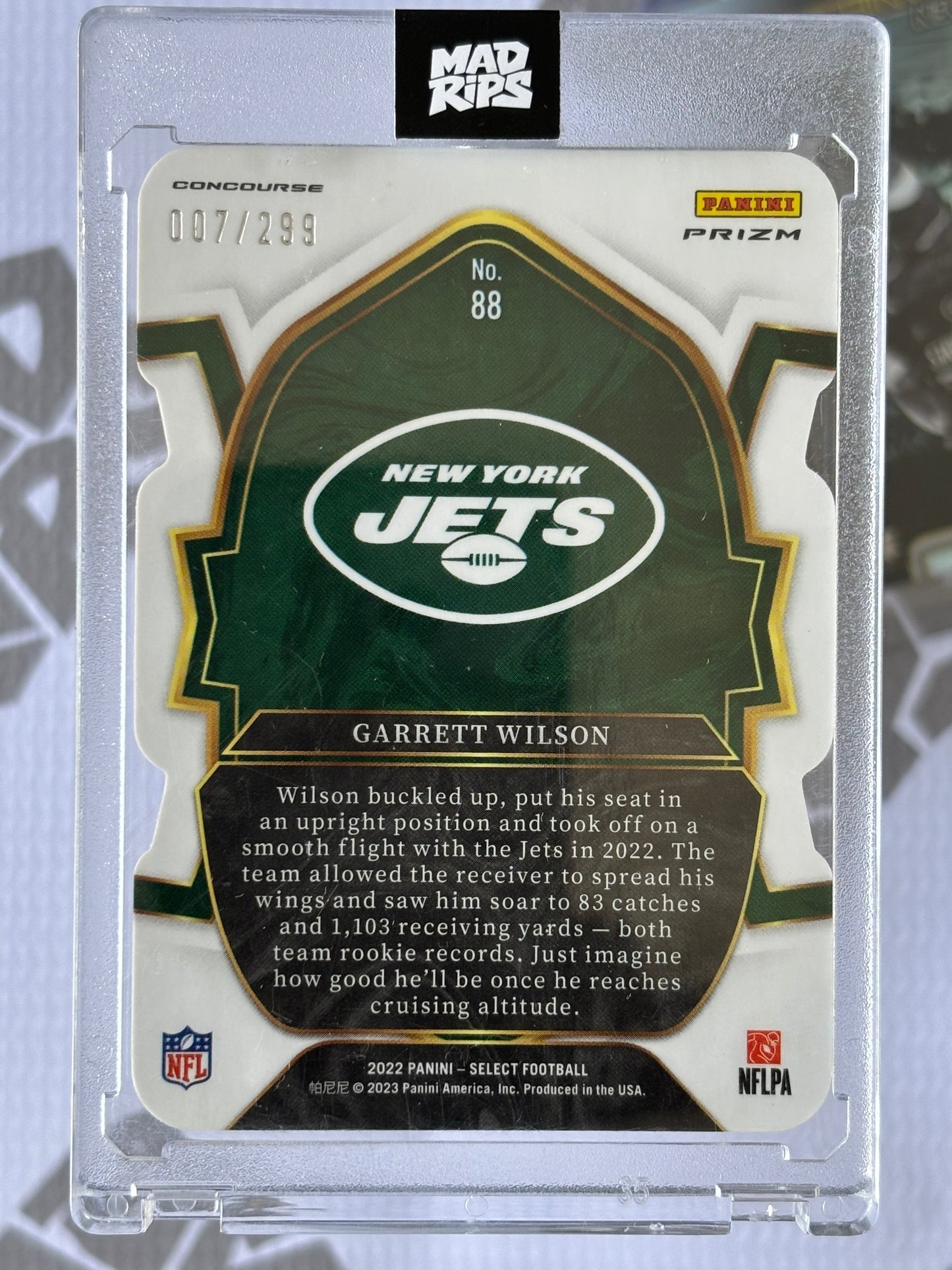Garrett Wilson – 2022 Panini Select Rookie Card (New York Jets)