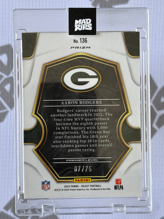 AARON RODGERS /75 – 2022 PANINI SELECT PREMIER LEVEL