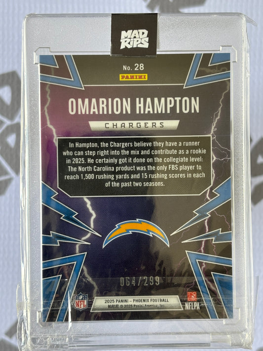 Omarion Hampton RC – Thunderbirds Insert – 2025 Panini Phoenix Football