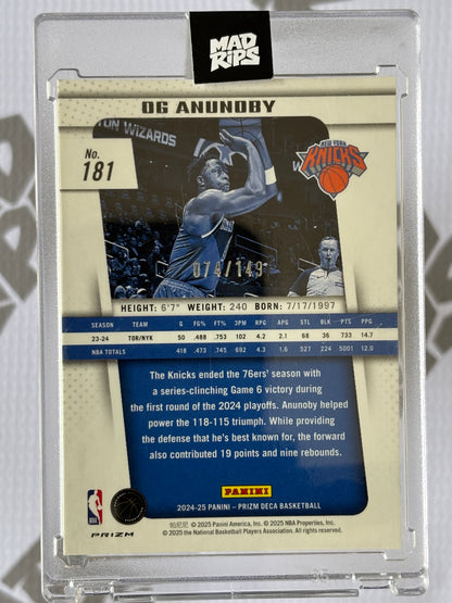 OG Anunoby Blue Prizm /149 – Panini Prizm Deca Basketball