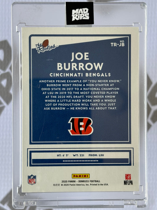 Joe Burrow Rookie Card – 2020 Donruss The Rookies Insert (Cincinnati Bengals)