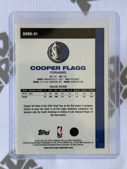 Cooper Flagg Rookie Card – Topps 45th Anniversary RC – Dallas Mavericks