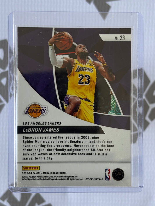 LeBron James Elevate Insert – 2023-24 Panini Mosaic Basketball – Los Angeles Lakers