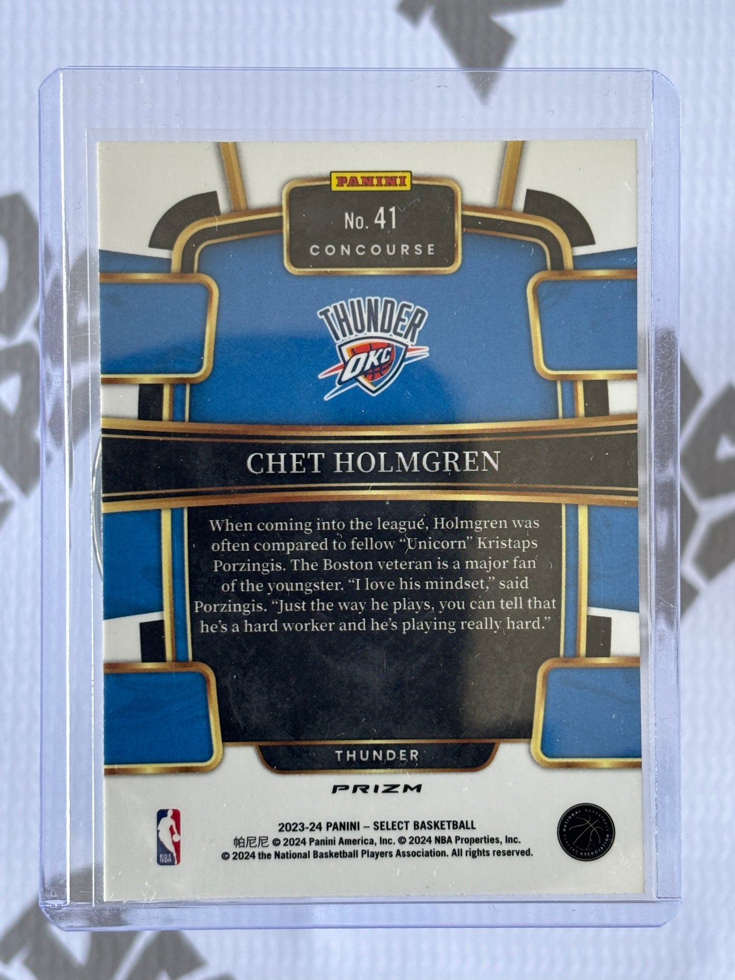 Chet Holmgren – 2023-24 Panini Select Concourse | Oklahoma City Thunder