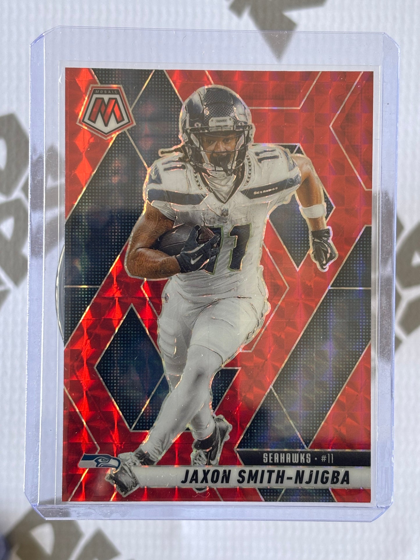 Jaxon Smith-Njigba Red Mosaic Prizm – Seattle Seahawks