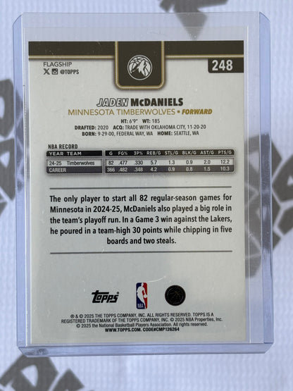 Jaden McDaniels – 2025 Topps Basketball Blackout Parallel | Minnesota Timberwolves