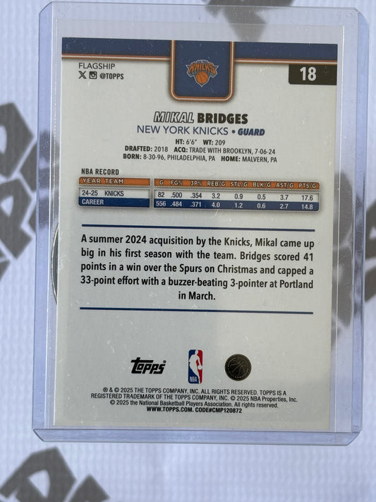 Mikal Bridges – 2025 Topps Basketball #18 (1466/2025) – New York Knicks