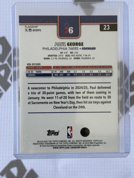 Paul George – 2025 Topps Flagship Basketball #23 Rainbow Foil Parallel | Philadelphia 76ers