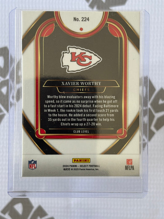 Xavier Worthy RC – 2024 Panini Select Football Club Level (#224)