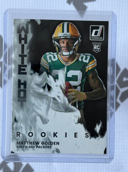 Matthew Golden Rookie RC – 2025 Donruss White Hot | Green Bay Packers