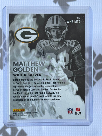 Matthew Golden Rookie RC – 2025 Donruss White Hot | Green Bay Packers