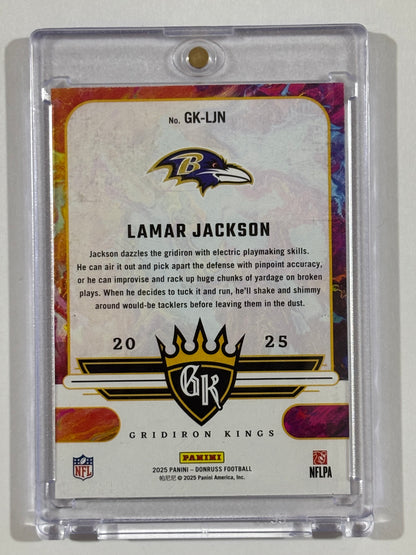 2025 Donruss #GK-LJN Lamar Jackson Gridiron Kings