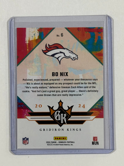 2024 Donruss #6 Bo Nix Rookie Gridiron Kings