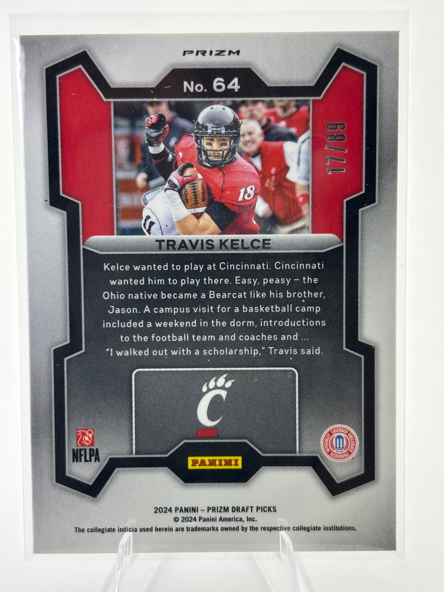 2024 Panini Prizm Draft Picks #64 Travis Kelce Blue Finite #/89