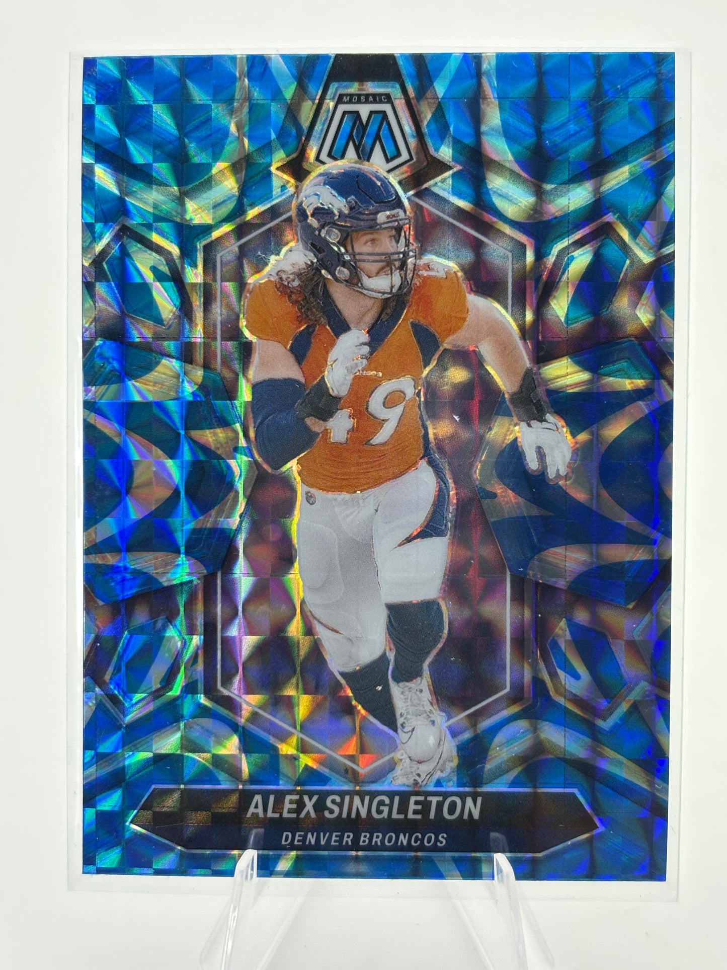 2024 Panini Mosaic #69 Alex Singleton Mosaic Reactive Blue