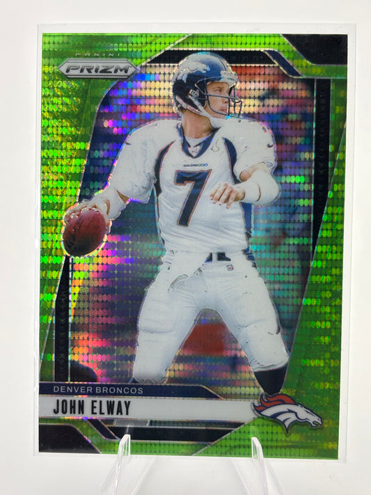2024 Panini Prizm #89 John Elway Neon Green Pulsar