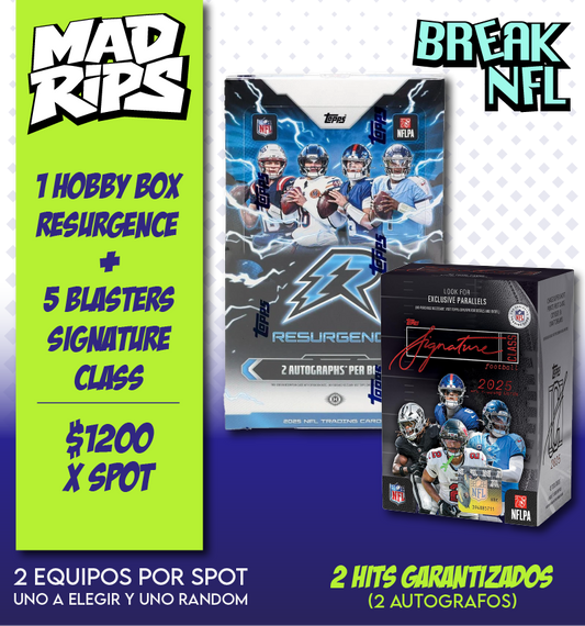 Break NFL Resurgence + Signature Class – Septiembre 2026 | Elige tu Equipo (32 disponibles / 16 Spots)