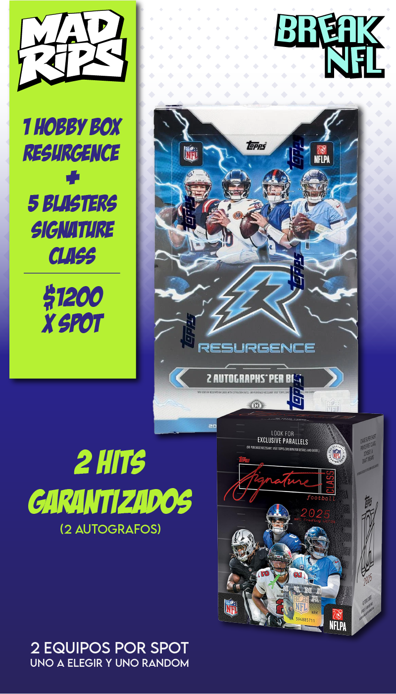 Break NFL Resurgence + Signature Class – Septiembre 2026 | Elige tu Equipo (32 disponibles / 16 Spots)